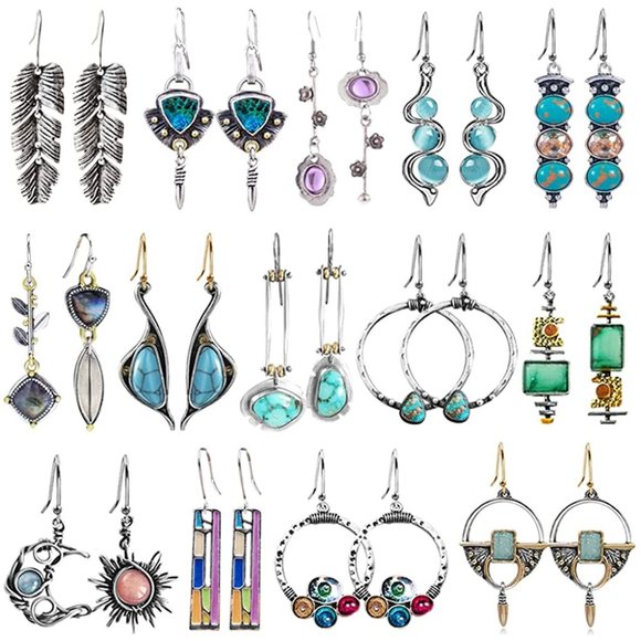 12-14 Pairs Drop Dangle Earrings for Women Boho Jewelry Waterdrop Earrin… main image 9